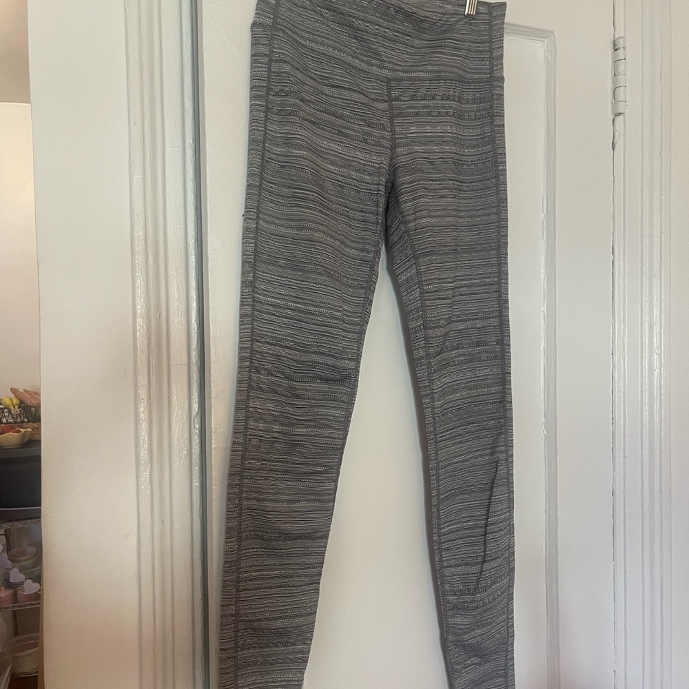 Gray Striped Athleta Leggings
